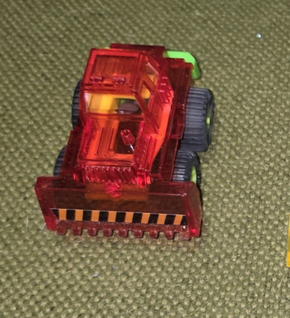 MegaTop Machine Sparking Friction Crystalline Color Red Bulldozer